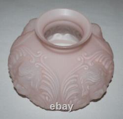 Vintage Cherub Face Satin Pink Glass Lamp GWTW Shade / 7 Fitter