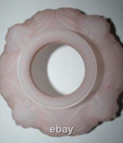 Vintage Cherub Face Satin Pink Glass Lamp GWTW Shade / 7 Fitter