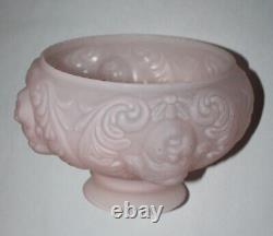 Vintage Cherub Face Satin Pink Glass Lamp GWTW Shade / 7 Fitter