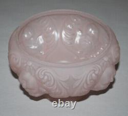 Vintage Cherub Face Satin Pink Glass Lamp GWTW Shade / 7 Fitter