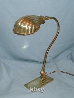 Vintage Christopher Wray Desk / Table Lamp With Clam Shell Shade