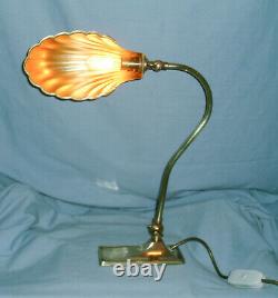 Vintage Christopher Wray Desk / Table Lamp With Clam Shell Shade