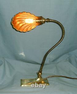 Vintage Christopher Wray Desk / Table Lamp With Clam Shell Shade