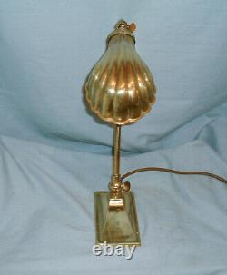 Vintage Christopher Wray Desk / Table Lamp With Clam Shell Shade