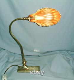Vintage Christopher Wray Desk / Table Lamp With Clam Shell Shade