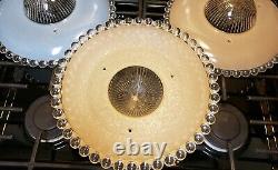 Vintage Clear Glass Ceiling Light Shades painted textured glass blue & beige