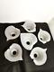 Vintage Collectable Lamp Shades Frosted Glass Calla Lily Floral Design Set Of 6