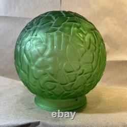 Vintage Collectible Uranium Vaseline Green Glass Light Shade INV-JDJ30