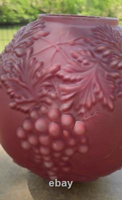 Vintage Consolidated Glass Hanging Grapes Red Satin Glass Round Ball Lamp Shade