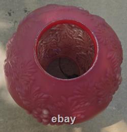 Vintage Consolidated Glass Hanging Grapes Red Satin Glass Round Ball Lamp Shade
