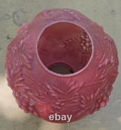 Vintage Consolidated Glass Hanging Grapes Red Satin Glass Round Ball Lamp Shade