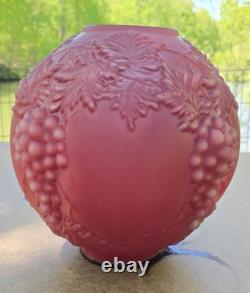 Vintage Consolidated Glass Hanging Grapes Red Satin Glass Round Ball Lamp Shade