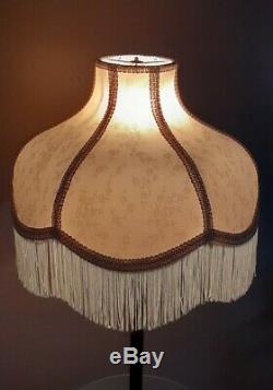 Vintage Cream Floral Designer Victorian Fringe Lamp Light Shade