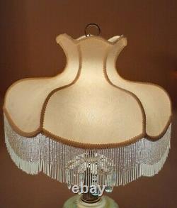 Vintage Cream GWTW Parlor Floral with Beads Designer Lamp Light Shade