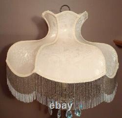 Vintage Cream GWTW Parlor Floral with Beads Designer Lamp Light Shade