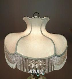 Vintage Cream GWTW Parlor Floral with Beads Designer Lamp Light Shade