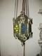 Vintage Cut Brass Color Insert Middle Eastern Hanging Pendant Lamp Light Plug In