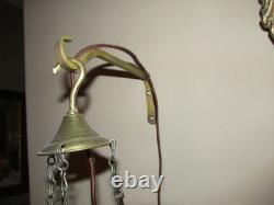 Vintage Cut Brass Color insert Middle Eastern Hanging Pendant Lamp Light Plug In