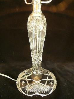 Vintage Cut Crystal Table Lamp With Cut Crystal Dome Shade