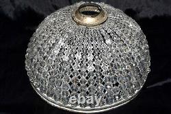 Vintage Czech Crystal Beaded Basket Lamp Shade or Ceiling Fixture