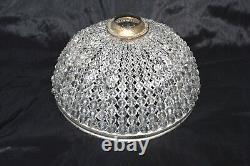 Vintage Czech Crystal Beaded Basket Lamp Shade or Ceiling Fixture