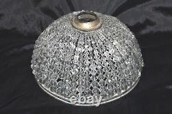 Vintage Czech Crystal Beaded Basket Lamp Shade or Ceiling Fixture