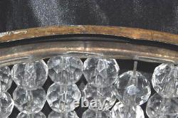 Vintage Czech Crystal Beaded Basket Lamp Shade or Ceiling Fixture