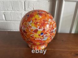 Vintage Czechoslovakian Spherical End Of Day Art Glass Lamp Shade