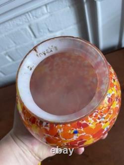 Vintage Czechoslovakian Spherical End Of Day Art Glass Lamp Shade