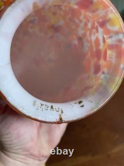 Vintage Czechoslovakian Spherical End Of Day Art Glass Lamp Shade