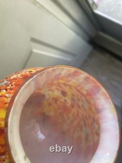 Vintage Czechoslovakian Spherical End Of Day Art Glass Lamp Shade