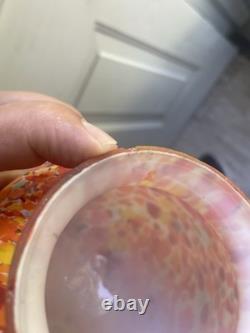 Vintage Czechoslovakian Spherical End Of Day Art Glass Lamp Shade