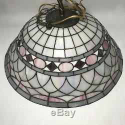 Vintage DALE TIFFANY INC. Signed Stained Glass Lamp Shade 21