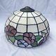 Vintage Dale Tiffany Stained Glass Lamp Shade Floral Design Flowers Shade Only