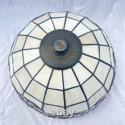 Vintage DALE TIFFANY Stained Glass Lamp Shade Floral Design Flowers Shade Only