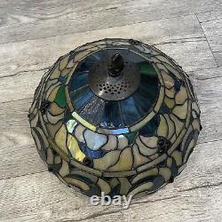 Vintage Dale Tiffany 14 Signed Stained Glass Lamp Shade No Cracks Or Breaks