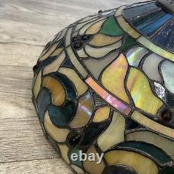 Vintage Dale Tiffany 14 Signed Stained Glass Lamp Shade No Cracks Or Breaks