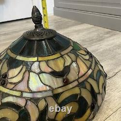 Vintage Dale Tiffany 14 Signed Stained Glass Lamp Shade No Cracks Or Breaks