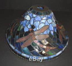 Vintage Dale Tiffany Beautiful Large Lamp Shade with Dragonfly