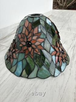 Vintage Dale Tiffany Stained Glass Lamp Shade 14 Diameter