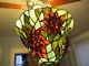 Vintage Dale Tiffany Stained Glass Lamp Shade 3d Red Flower Dahlia