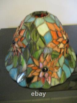 Vintage Dale Tiffany Stained Glass Lamp Shade 3D Red Flower Dahlia