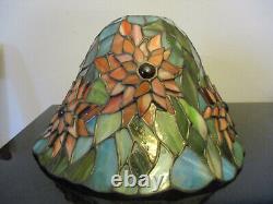 Vintage Dale Tiffany Stained Glass Lamp Shade 3D Red Flower Dahlia