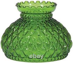 Vintage Dark Green Diamond Quilted Table Lamp Shade, 7 Fitter, Antique Style