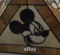 Vintage Disney Mickey Mouse Mission Style Stained Glass Lamp Shade