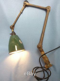 Vintage Dugdills Anglepoise Machinist Lamp with Green Enamel Shade