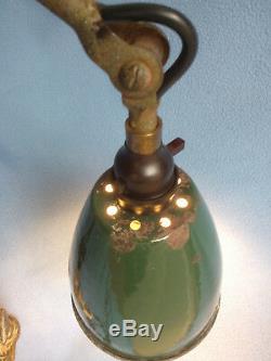 Vintage Dugdills Anglepoise Machinist Lamp with Green Enamel Shade