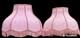 Vintage Dusty Rose Set Of Lampshades With Fringe And Embroidery
