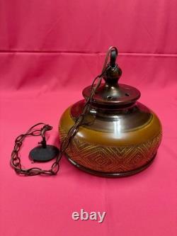 Vintage Eduardo Vega Signed Hanging Light Fixture Cuenca, Ecuador
