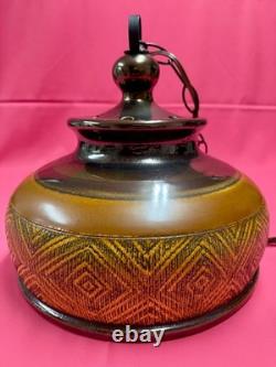 Vintage Eduardo Vega Signed Hanging Light Fixture Cuenca, Ecuador